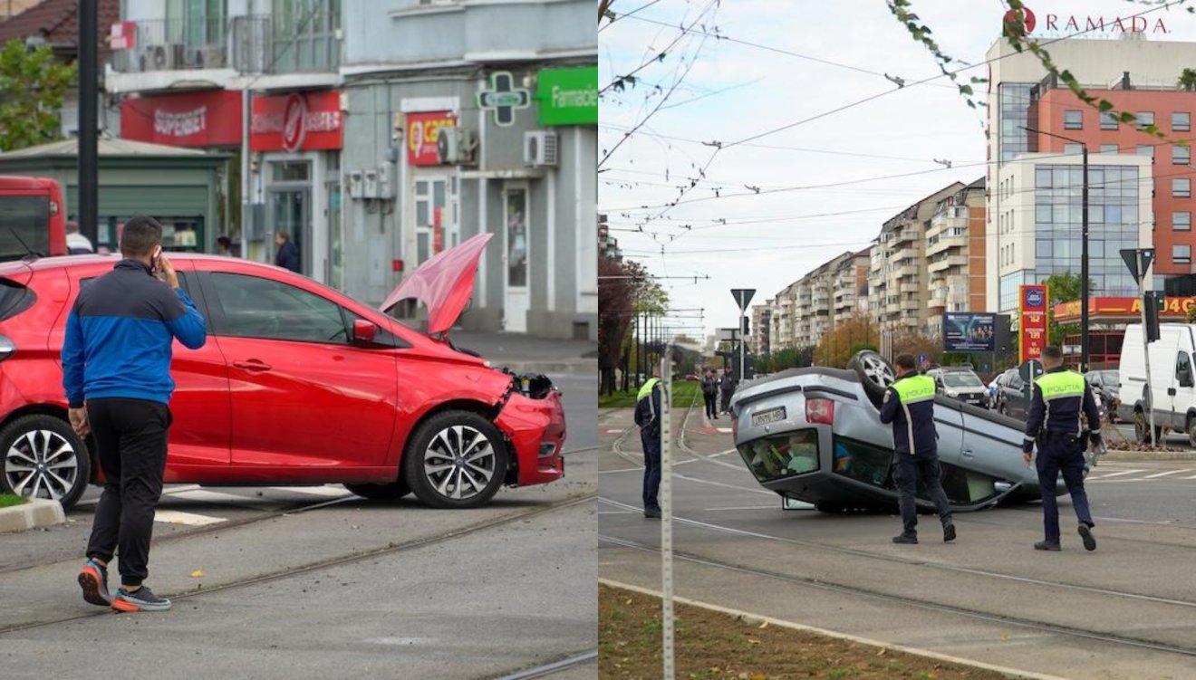 FRISSÍTVE | Fedélzeti kamera rögzítette az Emanuel templom melletti balesetet, így borult fel az autó | VIDEÓ