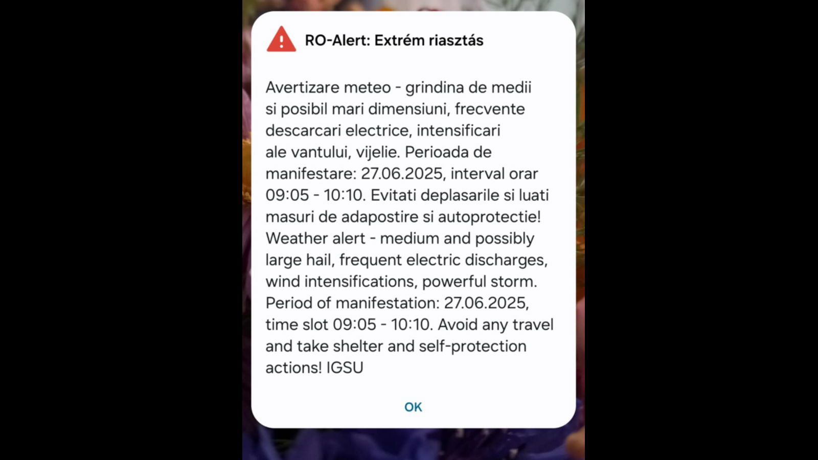 RO-Alert: jégeső és vihar közeleg