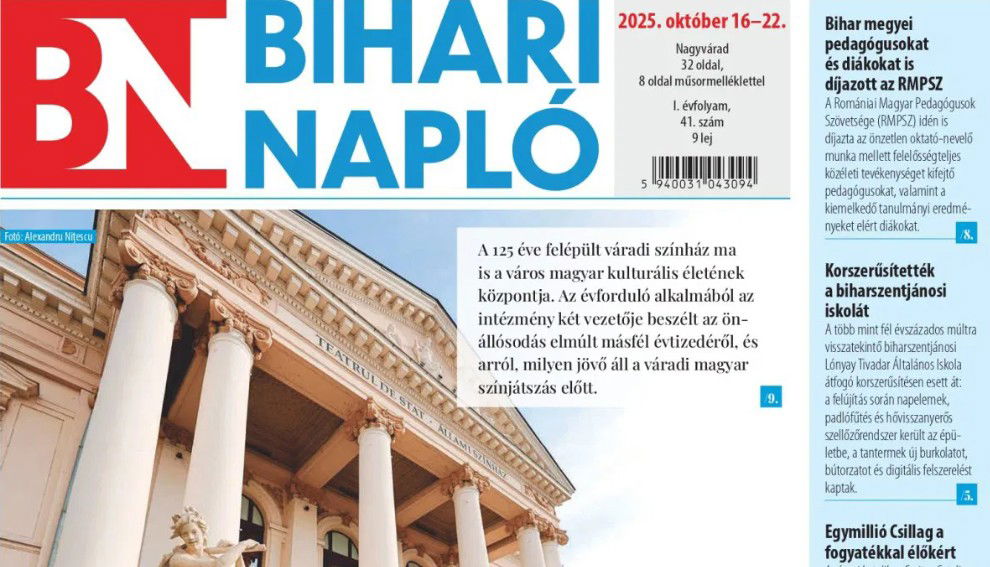 A Bihari Napló-hetilap október 16-i lapszámának tartalmából
