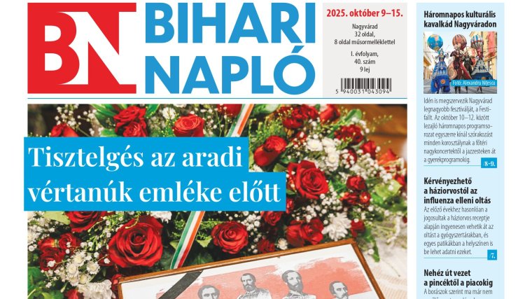 A Bihari Napló-hetilap október 9-i lapszámának tartalmából