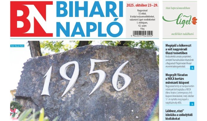 A Bihari Napló hetilap október 23-i lapszámának tartalmából