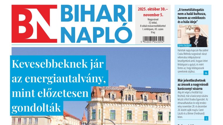 A Bihari Napló hetilap október 30-i lapszámának tartalmából