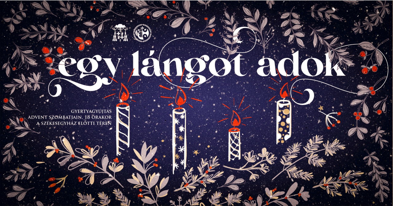 Adventi gyertyagyújtás a székesegyház előtti téren