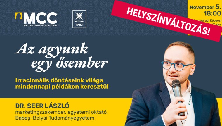 Változott az MCC-előadás helyszíne: a püspöki palota rendezvénytermében tartják