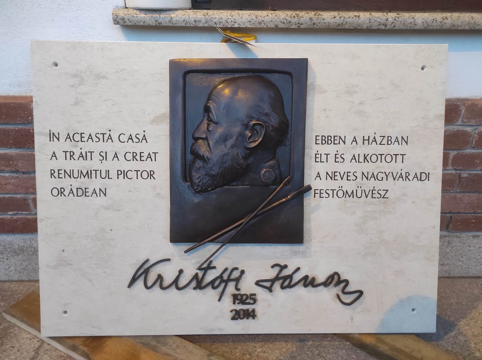 Emléktáblát avatnak Kristófi János festőművész nagyváradi családi házán