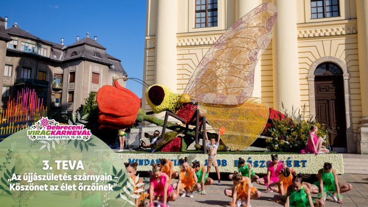 Virágkompozíciók, táncosok, zenészek, mutatványosok vonultak fel a debreceni virágkarneválon | FOTÓK
