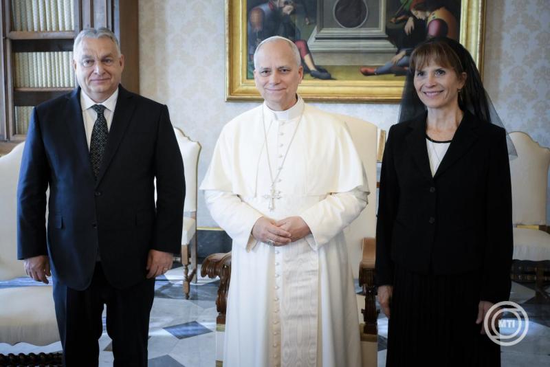 Magánaudiencián fogadta Orbán Viktor miniszterelnököt XIV. Leó pápa