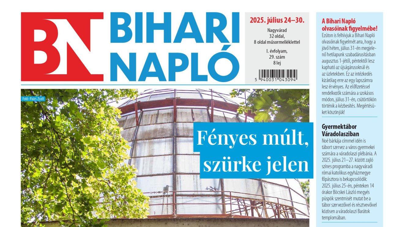 A Bihari Napló-hetilap július 24-i lapszámának tartalmából