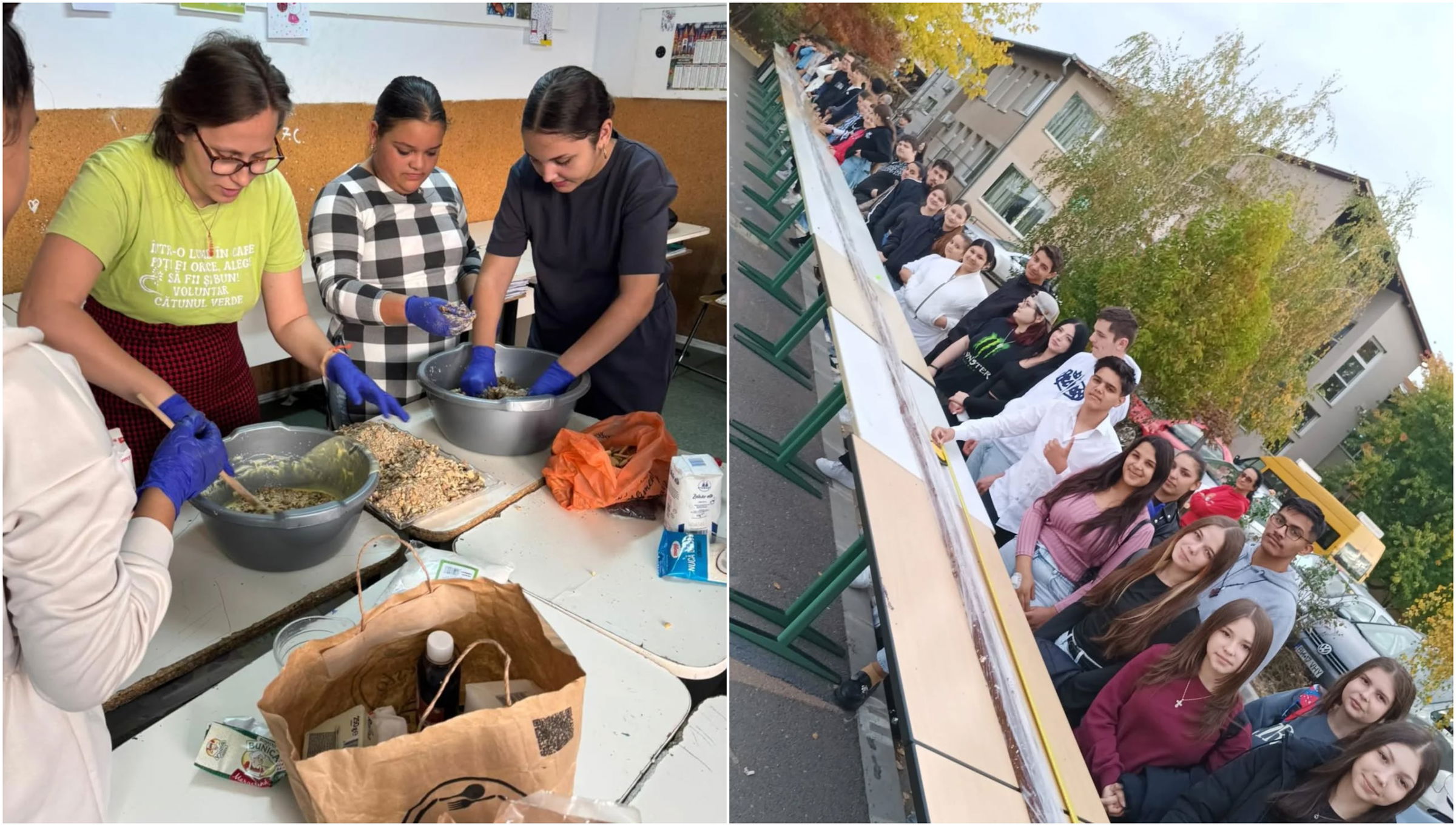 Rekordméretű kekszszalámi készült a székelyhídi iskolában | VIDEÓ