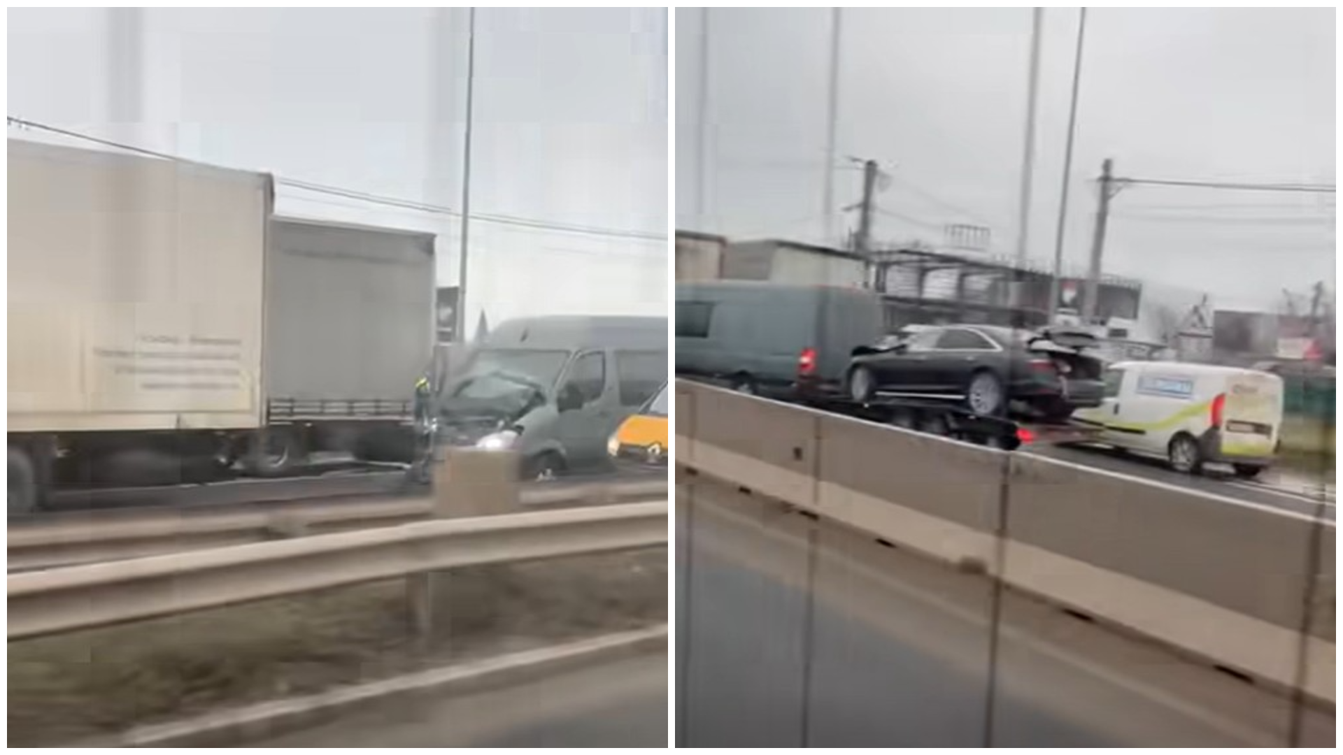 Egy teherautó és egy haszongépjármű ütközött a Szentandrási úton