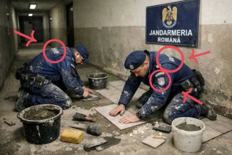 Hamisak a járólapokat lerakó román csendőrökről terjedő képek