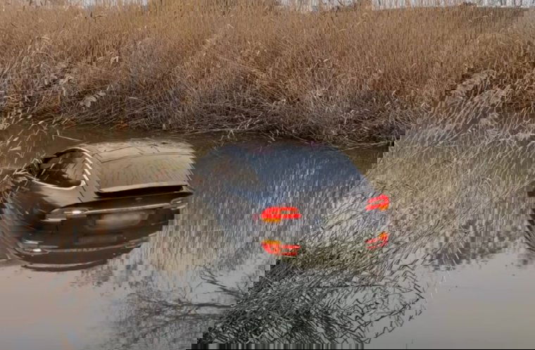 Úszni próbált egy szilágysági Tesla a Hortobágy–Berettyó-főcsatornában | VIDEÓ