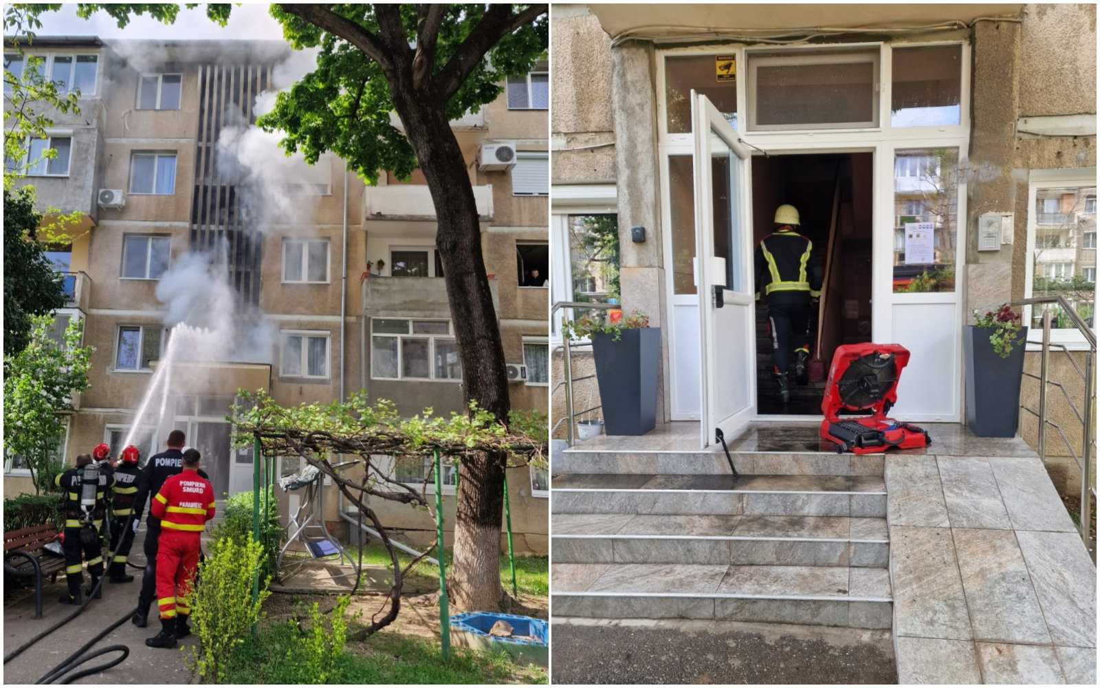 Lángok csaptak fel egy váradi tömbházban, egy személyt és egy macskát a tűzoltók menekítettek ki