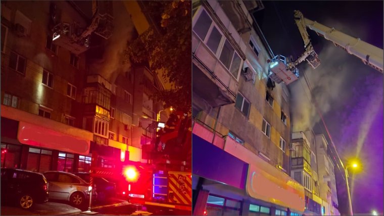 Tűz ütött ki egy harmadik emeleti lakásban Váradon, kilenc személyt evakuáltak | VIDEÓ