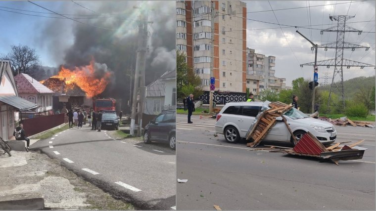Gondokat okoz a szélvihar Moldvában, Vrancea megyében 11 faház kapott lángra | VIDEÓ
