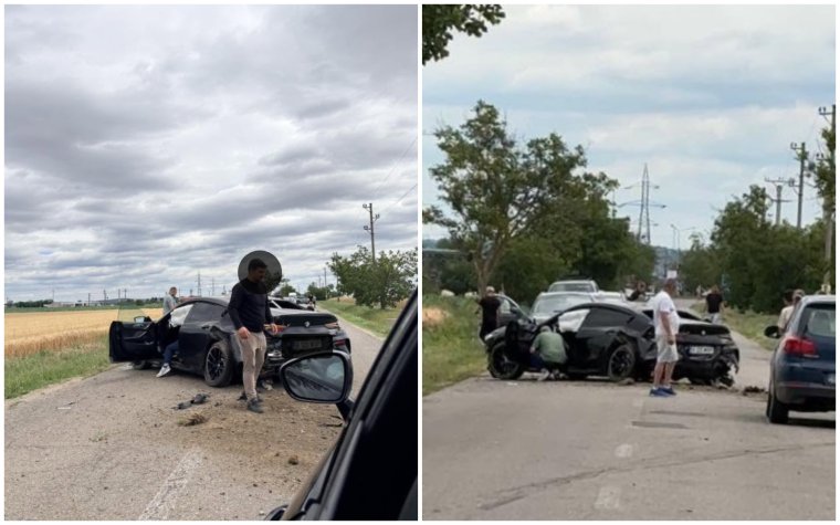 Baleset történt Szentandrásnál, egy autó durván összetört
