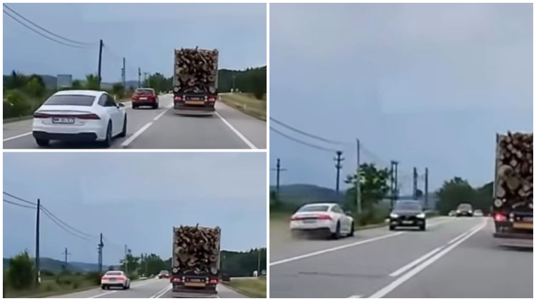 Hajszálon múlt a frontális ütközés: majdnem tragédiába torkollott egy szabálytalan előzés | VIDEÓ