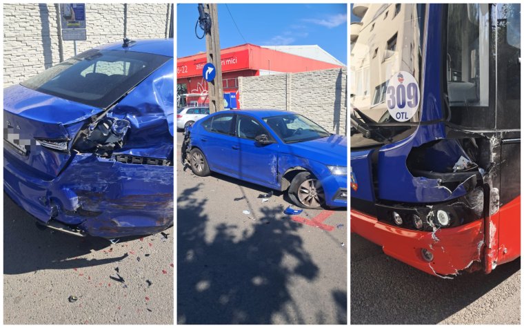 Nekiütközött egy parkoló autónak Váradon, majd továbbhajtott az OTL buszsofőrje | VIDEÓ