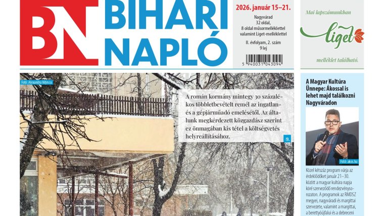 A Bihari Napló hetilap január 15-i lapszámának tartalmából