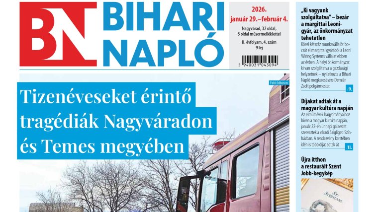 A Bihari Napló hetilap január 29-i lapszámának tartalmából