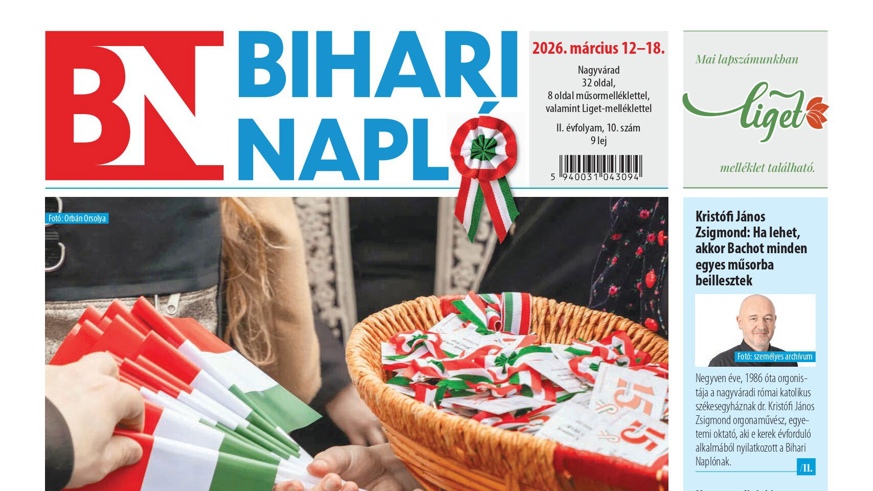 A Bihari Napló hetilap március 12-i lapszámának tartalmából