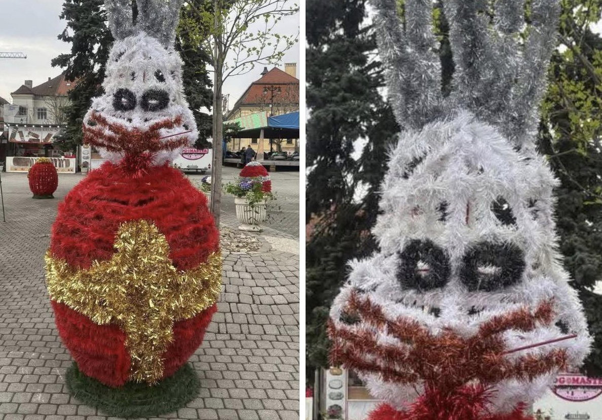 Mintha csak egy horrorfilmből szökött volna meg a húsvéti nyuszi Nagybányán