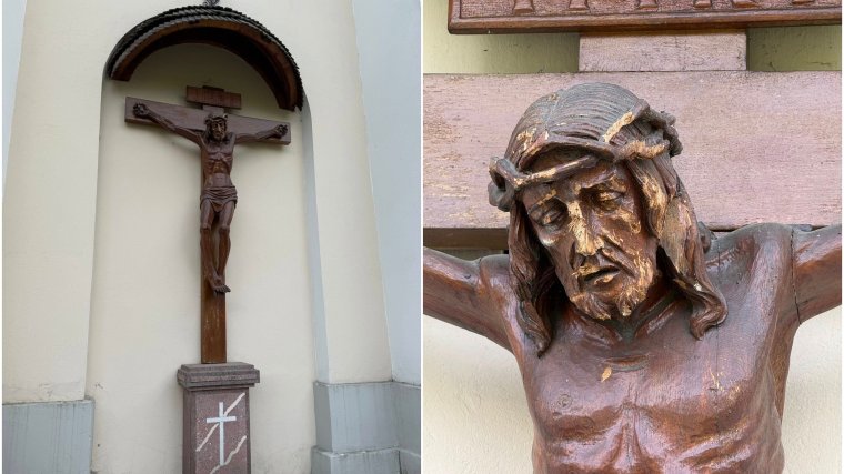 Megrongálták a váradvelencei római katolikus templom Krisztus-szobrát