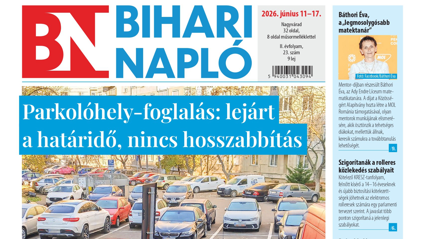 A Bihari Napló hetilap június 11-i lapszámának tartalmából
