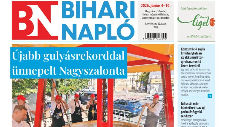 A Bihari Napló hetilap június 4-i lapszámának tartalmából