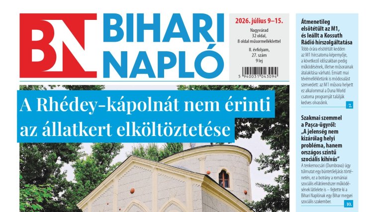 A Bihari Napló hetilap július 9-i lapszámának tartalmából