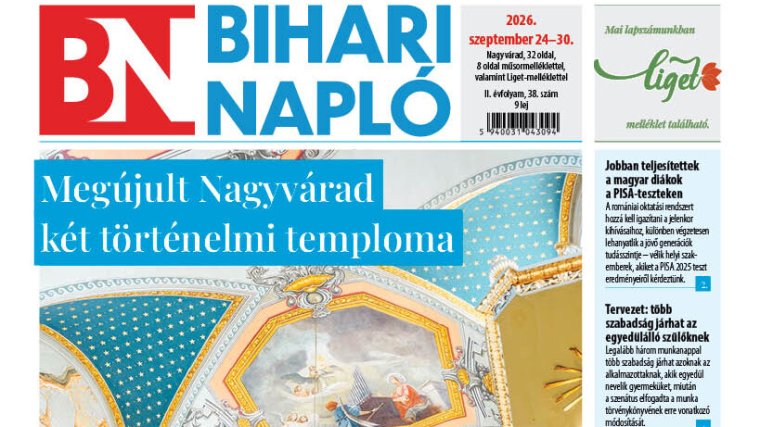 A Bihari Napló hetilap szeptember 24-i lapszámának tartalmából