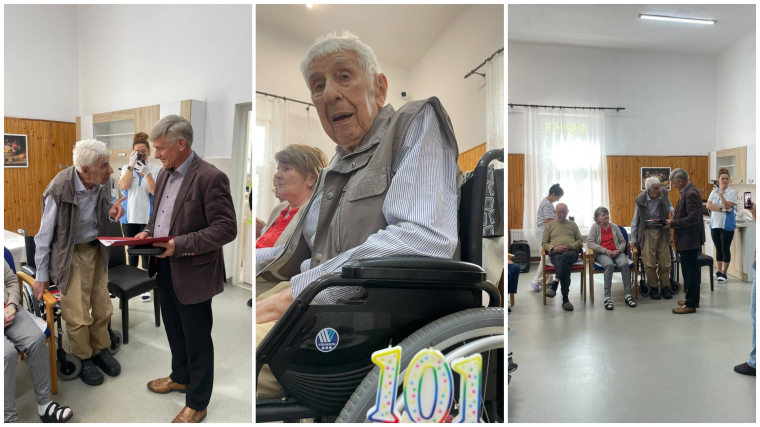 101 éves lett a Szent Márton Idősotthon legidősebb lakója, Samhaber Zoltán Károly