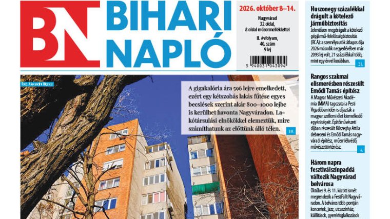 A Bihari Napló hetilap október 8-i lapszámának tartalmából
