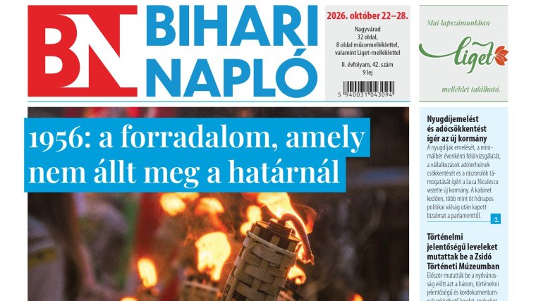 A Bihari Napló hetilap október 22-i lapszámának tartalmából