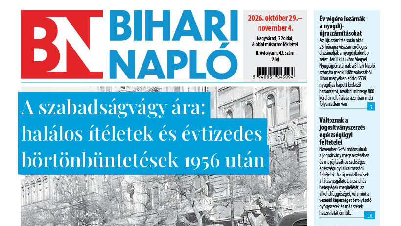 A Bihari Napló hetilap október 29-i lapszámának tartalmából