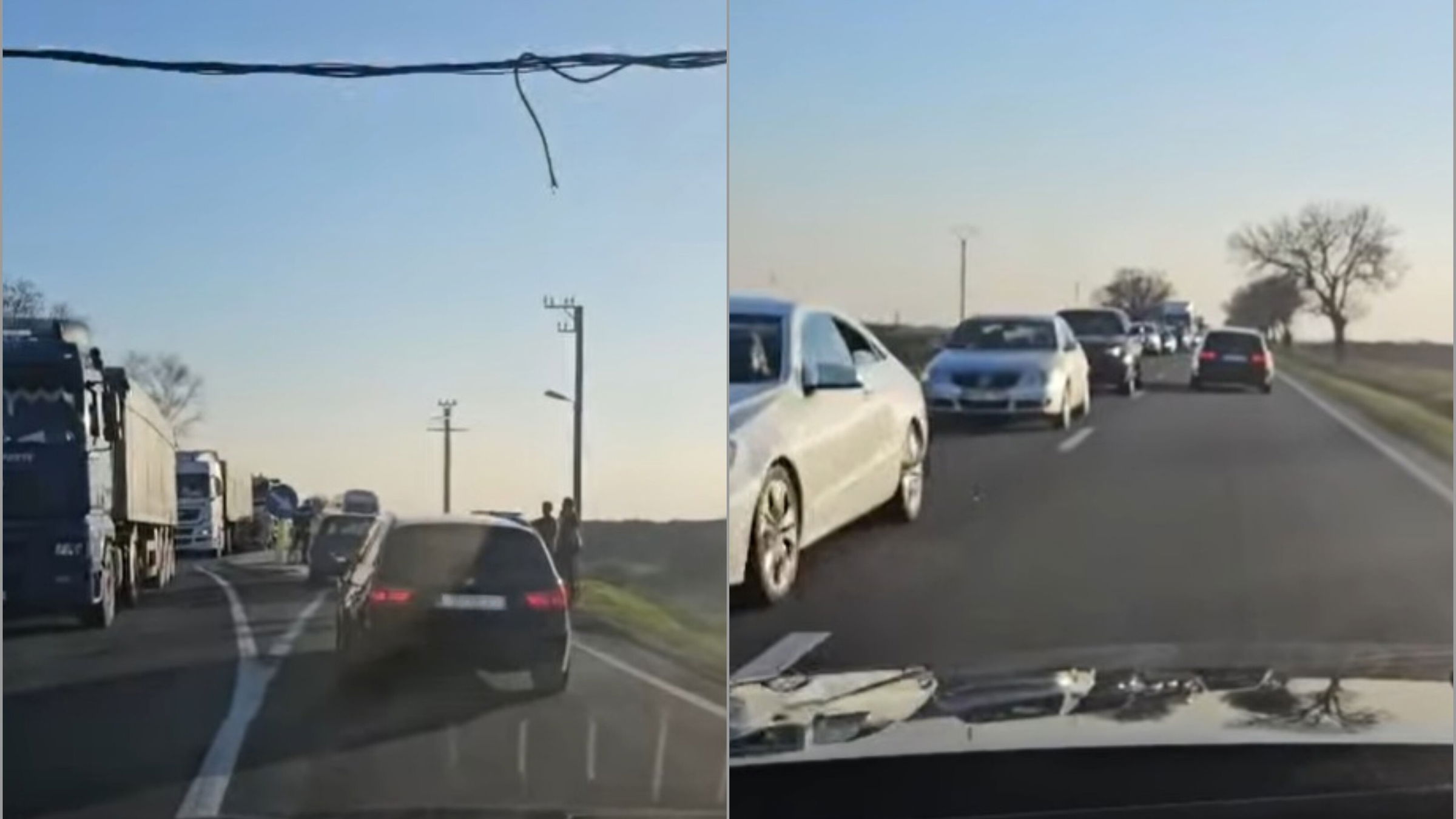 Vezetékszakadás miatt alakult ki közlekedési dugó Inándnál