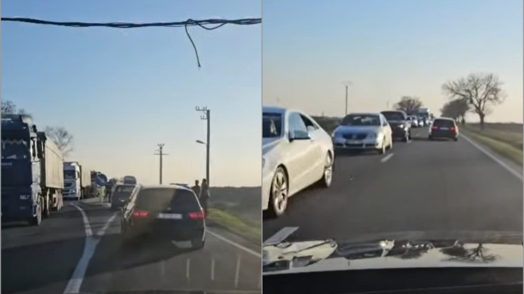 Vezetékszakadás miatt alakult ki közlekedési dugó Inándnál