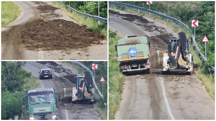 Kamionról lehullott rakomány miatt akadozott a forgalom Pusztahollódnál