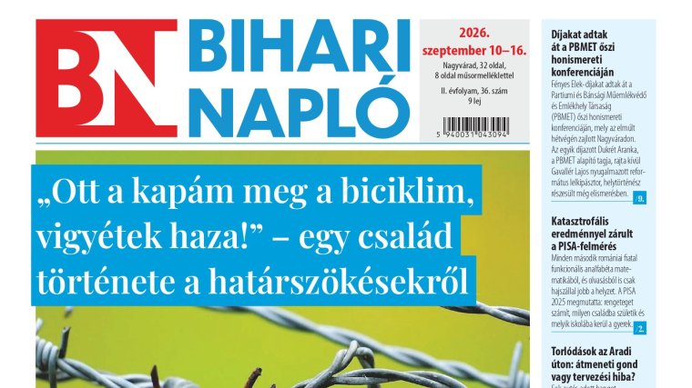 A Bihari Napló hetilap szeptember 10-i lapszámának tartalmából