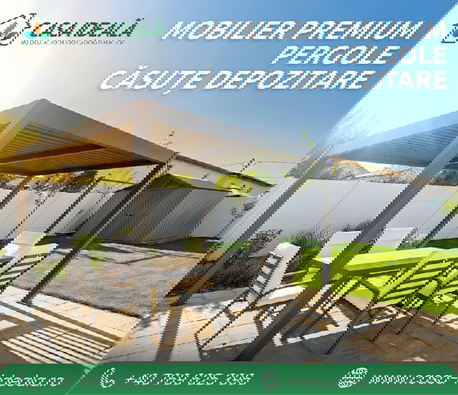 Casa Ideala Nagyszalonta – kerti bútorok, pergolák, tárolási megoldások! Minőség, stílus, tartósság!