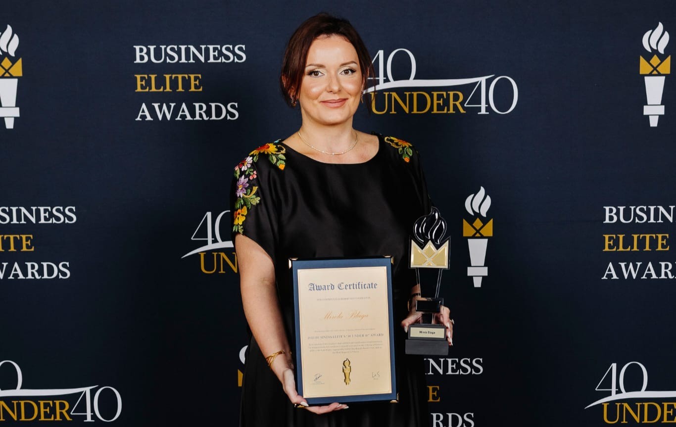 Mirela Blaga nagyváradi vállalkozó a Business Elite Awards 40 Under 40 Europe 2026 díjátadón elismerésben részesült