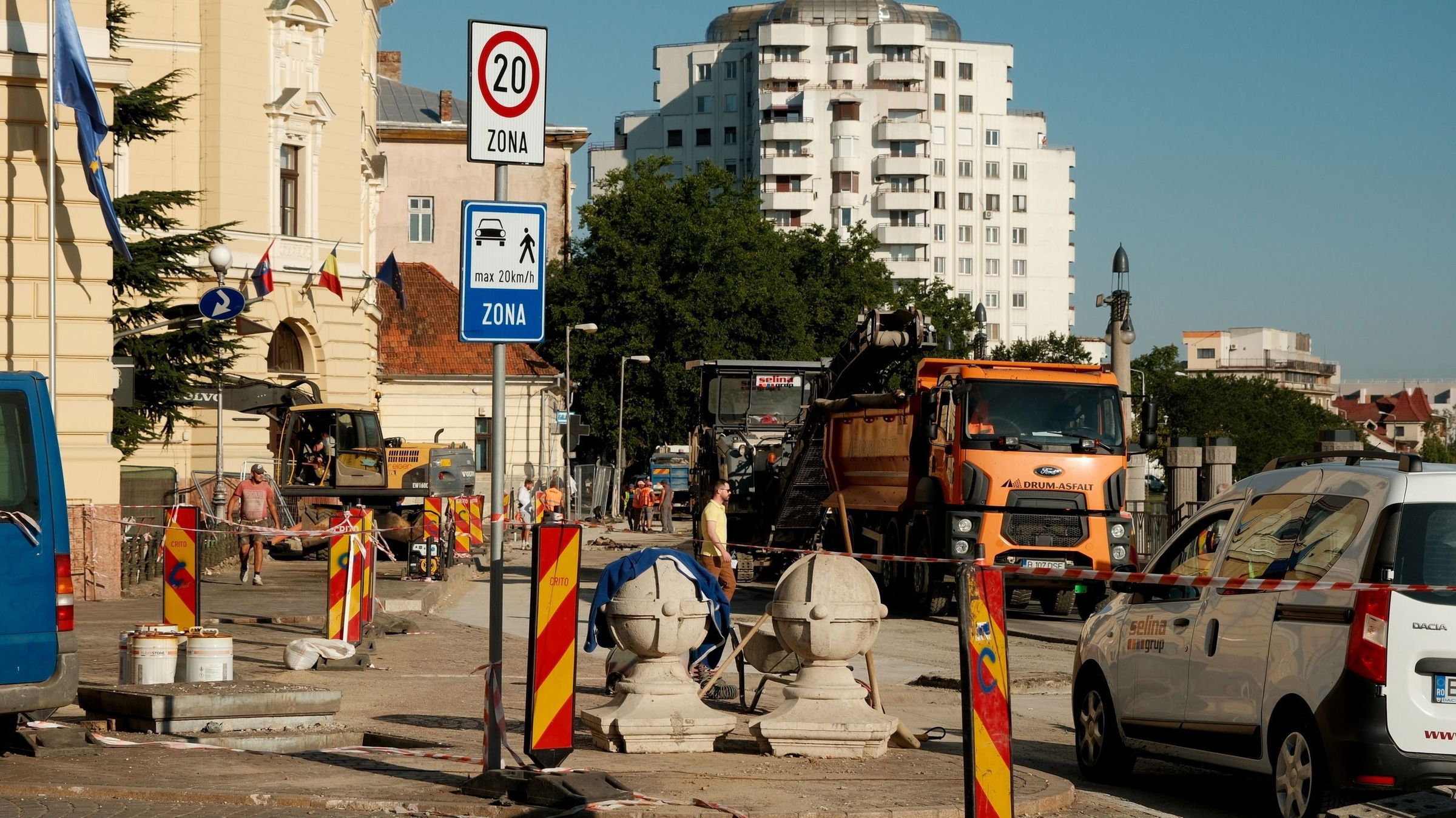 Munkálatok a városháza közelében
