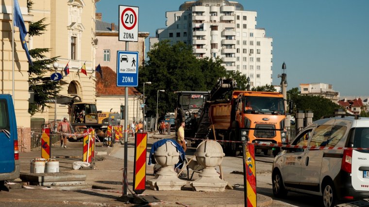 Munkálatok a városháza közelében