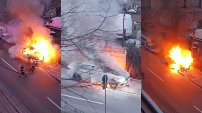 Szinte porig égett egy személyautó Nagyváradon