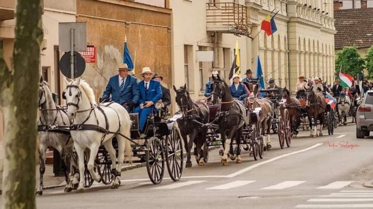 Lovasfogatok felvonulása Nagyváradon