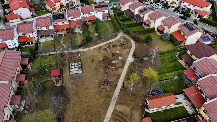 Készül a pihenőövezet az Európa lakóparkban