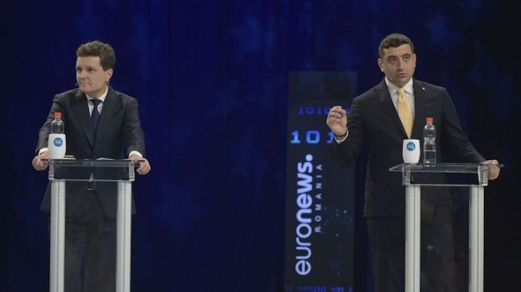 A magyar kisebbség jogairól is beszélt a versenyben maradt két elnökjelölt az első tévévitán