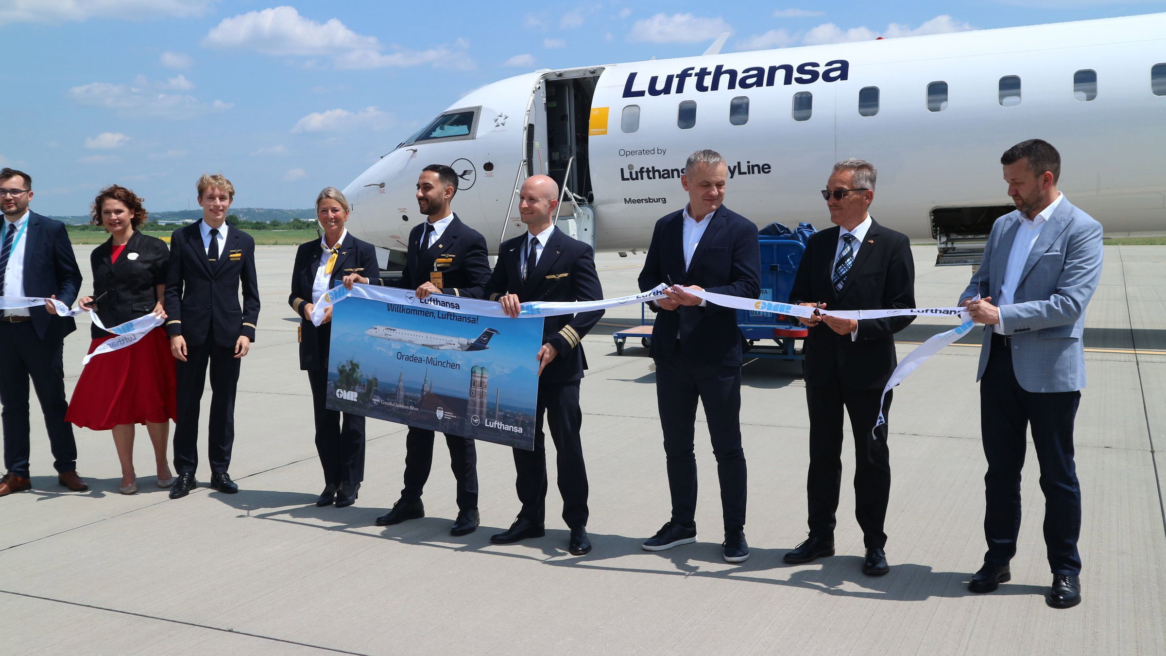 Leszállt Váradra az első hivatalos Lufthansa-járat | VIDEÓ