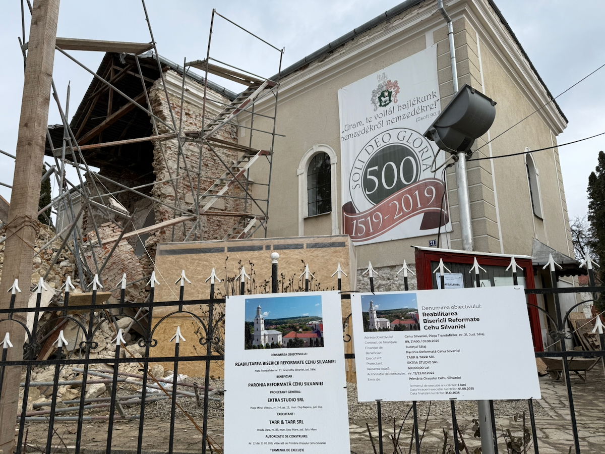 Kulturális minisztérium: gyorsuló állagromlás előzte meg a szilágycsehi református templom tornyának összeomlását