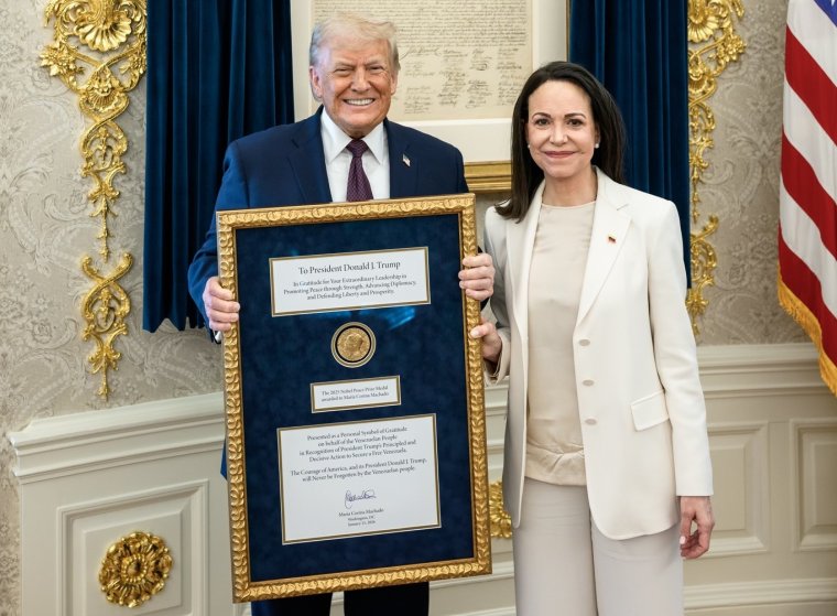 Donald Trump szép gesztusnak nevezte, hogy Maria Corina Machado neki adta a Nobel-békedíját